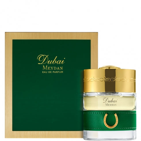 THE SPIRIT OF DUBAI MEYDAN 50 ML Dubai Meydan in arabo ha il significato di &quot;parco&quot; ed è l&#39;ippodromo della città, ovvero il luogo di ritrovo di tanti mondi come quello degli affari, dello sport e del jet-set internazionale. Dubai Meydan è una fragranza or