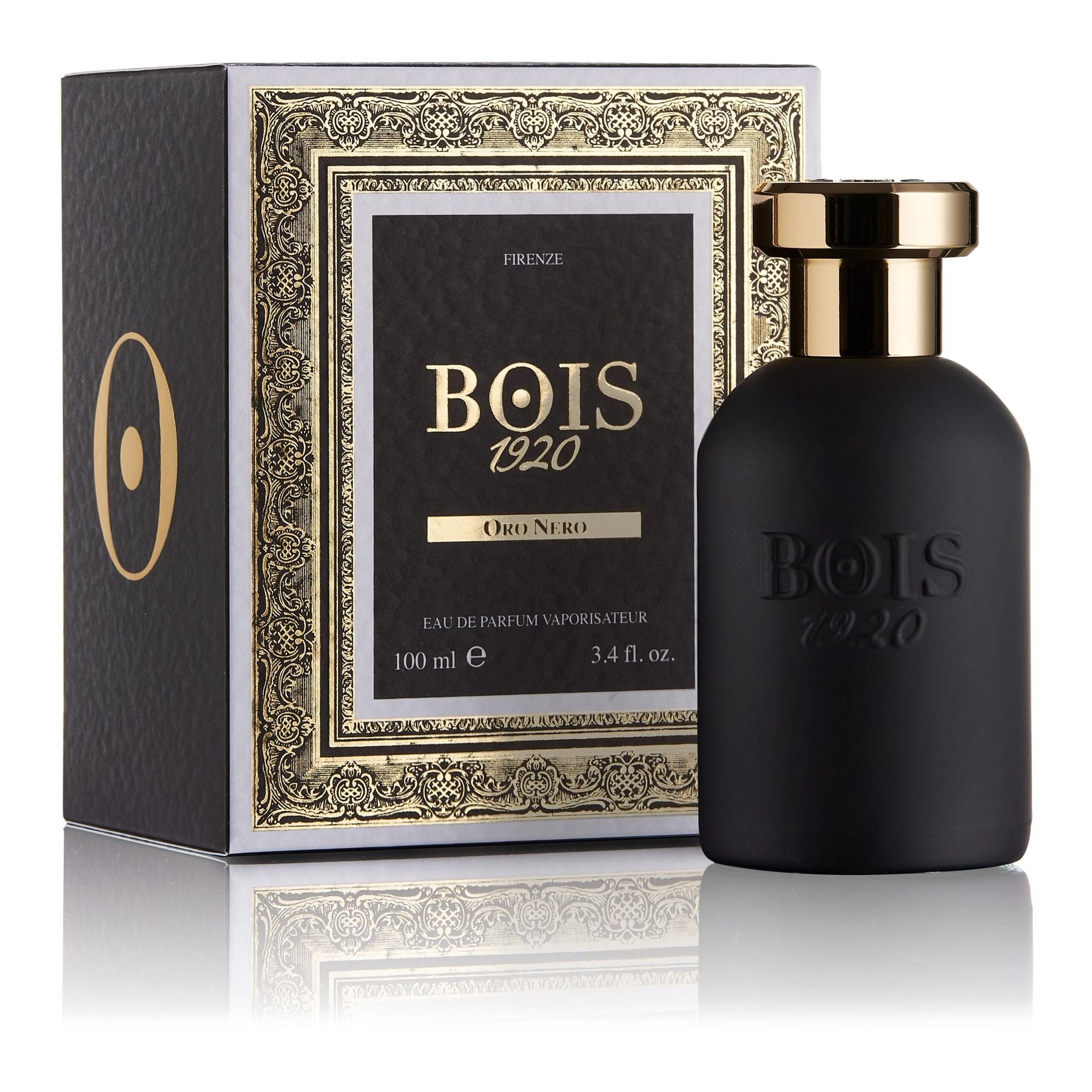 BOIS 1920 ORO NERO EDP 100ML ORO NERO EDP 100MLOro Nero, creata per sublimare in chiave ancora più intensa e misteriosa le armonie olfattive esaltate nella fragranza Oro 1920. In Oro Nero eleganti note di Zafferano si fondono con un vivace Bergamotto, Ara