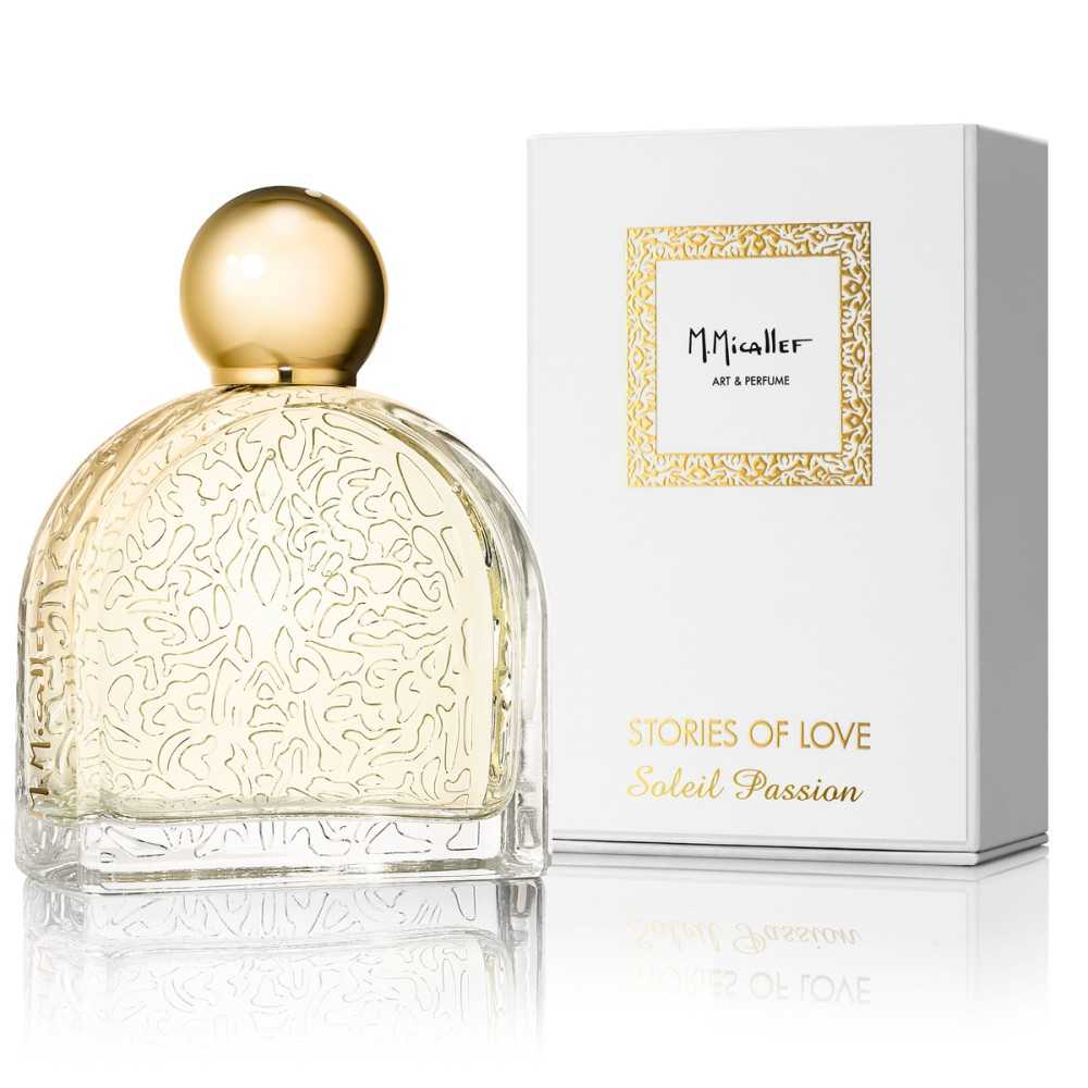 M.MICALLEF SOLEIL PASSION EDP 100 ML SOLEIL PASSION EDP 100 MLCollezione Storie d&#39;amorePortando il motto di M.Micallef &quot;Dal fiore alla bottiglia&quot;, la collezione Stories Of Love rende omaggio ai tesori fioriti trapelati del giardino privato della Bastide d